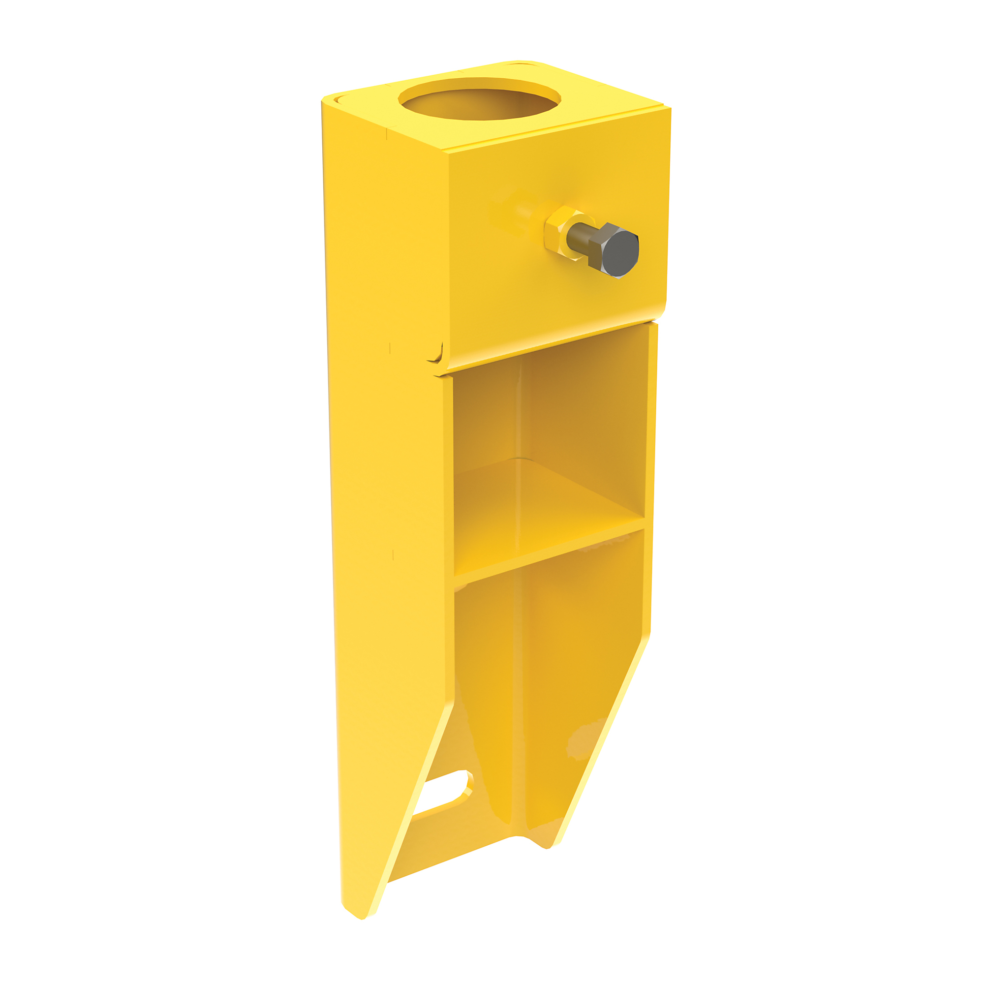 Vestil Steel Vertical Wall Mount Handrail Socket — Single Pocket, Yellow Powder Coat Finish, Model# VDKR-VM1